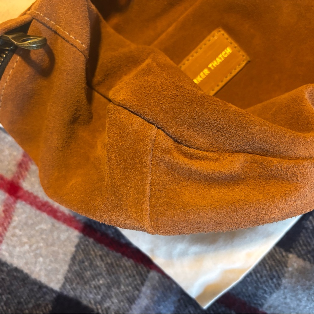 Parker Thatch Caramel Suede Sling Bag - Picture 13 of 13